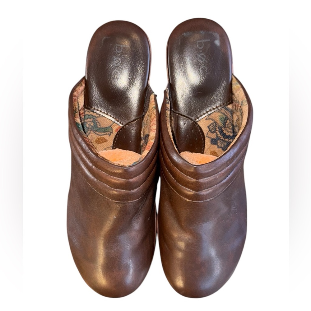 b.o.c. Brown Leather Mules with Wooden Heel Women’s Size 11 M - Picture 6 of 8